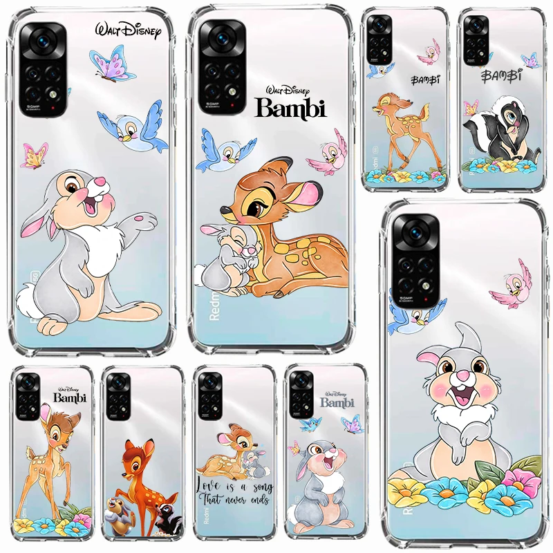 Bambi Thumper Friend For Xiaomi Redmi Note 12 11 11T 10 9 8 7 6 5 4 Pro 5G 4G Silicone Soft TPU Transparent Phone Case Fundas