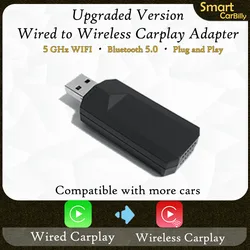 Przewodowy do bezprzewodowego adaptera CarPlay do samochodowego stereo OEM z USB Plug and Play Smart Link Phone Automatyczne połączenie do CarPlay