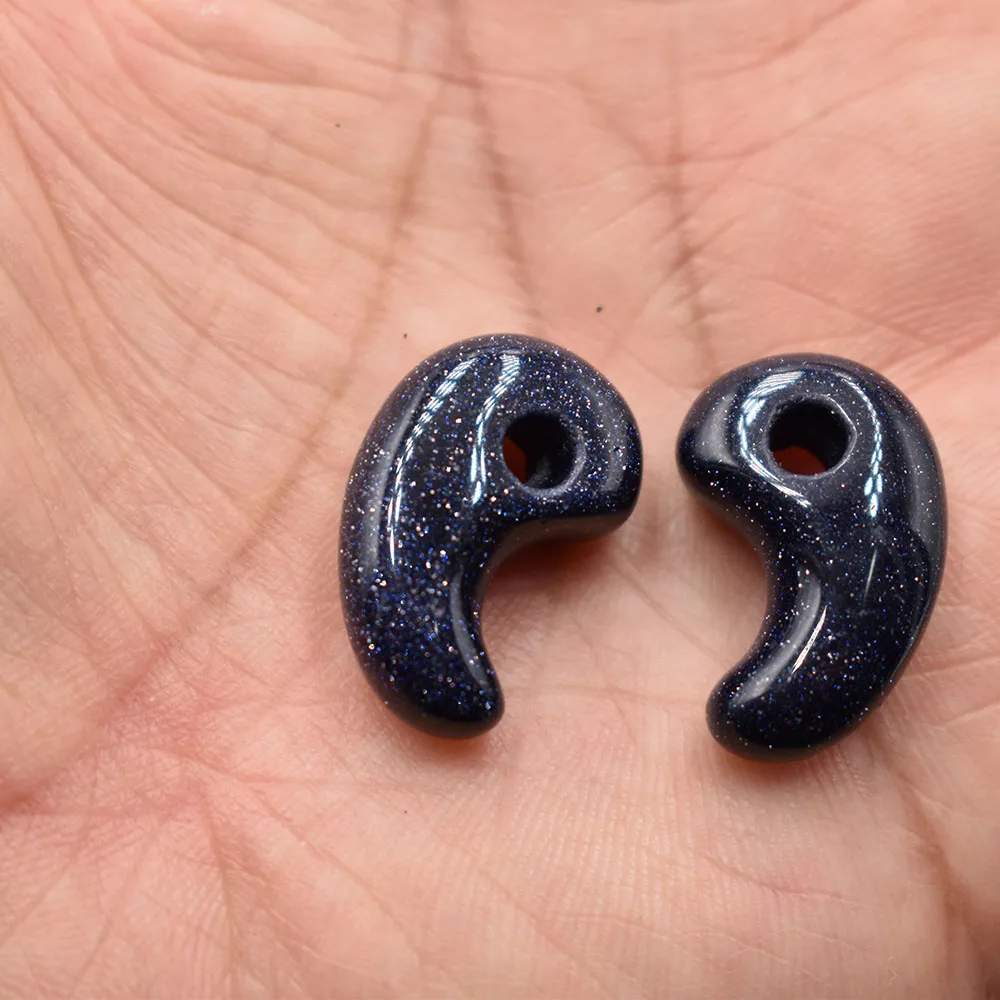 Großhandel 12 Stück/Set modische natürliche Tigerauge-Stein-Rosenquarz-Magatama-Anhänger für Schmuckherstellung, kostenloser Versand – Detail 6