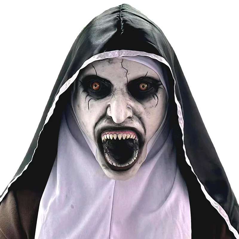 

Halloween Nun Terror Latex Mask Makeup Ball COS Mask Chamber Ghost House Nun Clothes