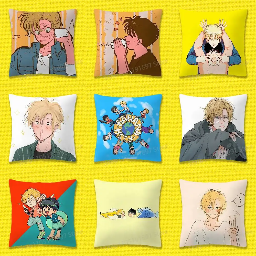 

Banana Fish Ash Lynx Eiji Okumura Throw Pillow Case For 45*45cm 40cm 30cm 50cm 55cm Square Home Pillowcase Case