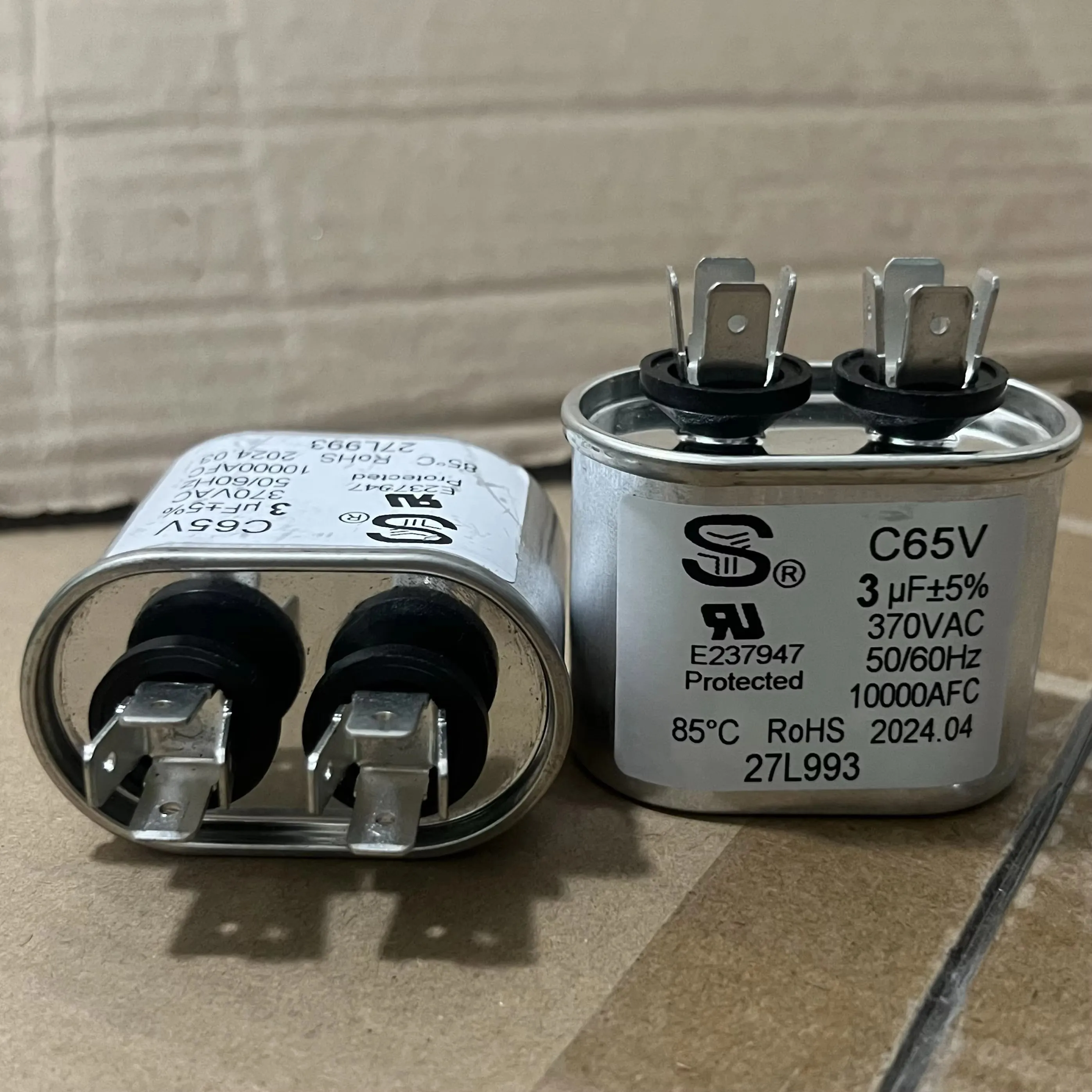 Original 7.5uf 370v motor capacitors E23974C65V 3uf, 4uf, 5uf 370vac 10uf