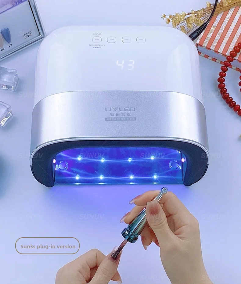 SUNUV Nagellamp SUN3S Baklamp 48 w Fototherapie Machine LED Inductie Nagel Droger Nagelbenodigdheden Organizer Nailprinter