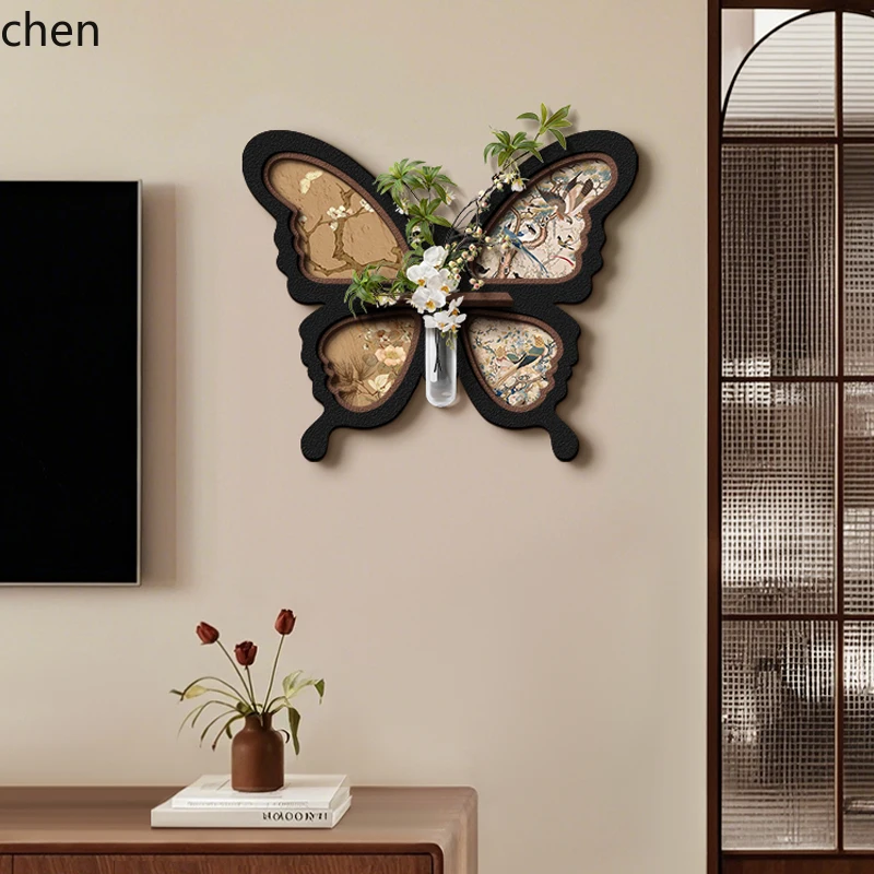

QZT Butterfly Hydroponic Living Room Decorative Painting TV Background Restaurant Three-Dimensional Sandstone Mural