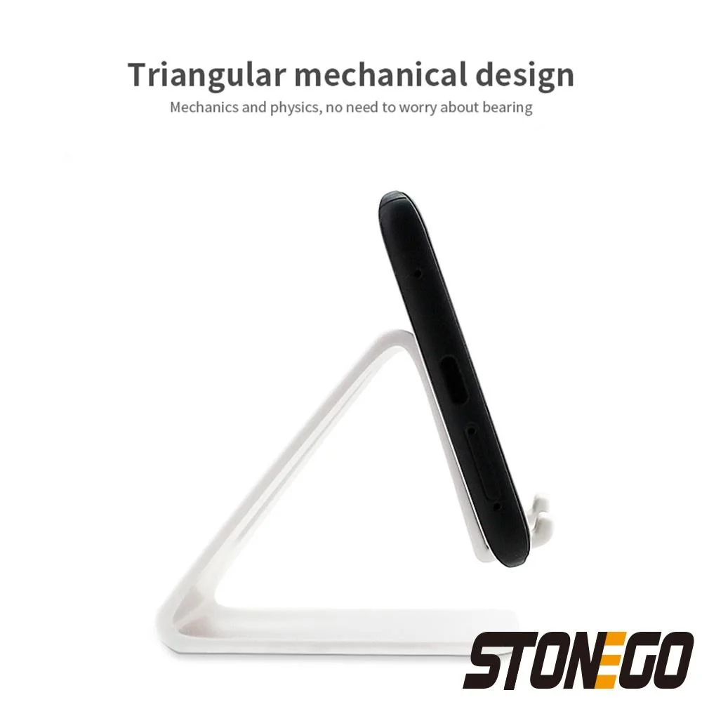 Suporte triangular para telefone, suporte universal de plástico para celular e tablet, design ajustável