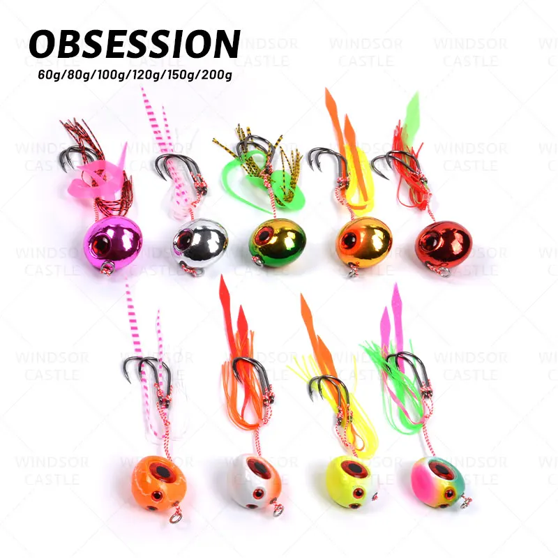 Inchiku Jigging lure 4pcs 60g 80g 100g 120g 150g 200g Fishing Metal Jigs Head Octopus Skirt Snapper Grouper Assist Hooks