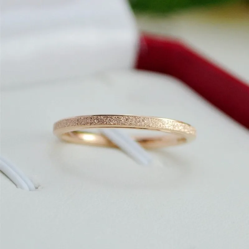 Stainless Steel Matte 2mm Thin Stackable Ring Wedding Band for Women Girl Size 3-10