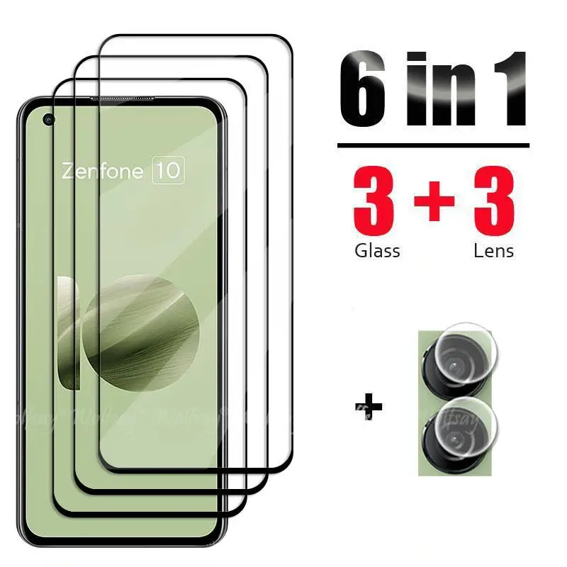 

6 In 1 For Asus Zenfone 10 Glass Tempered Glass Asus Zenfone 10 Glass Full Cover Screen Protector Camera Film Zenfone 10 Glass