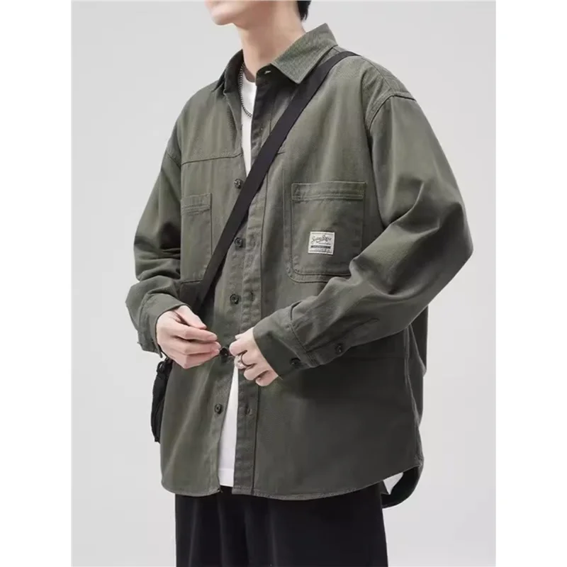 

Мужская одежда American Sle Long Sve Work irt, износостойкая защита от солнца, свободная верхняя одежда, весенне-осенний узор в клетку