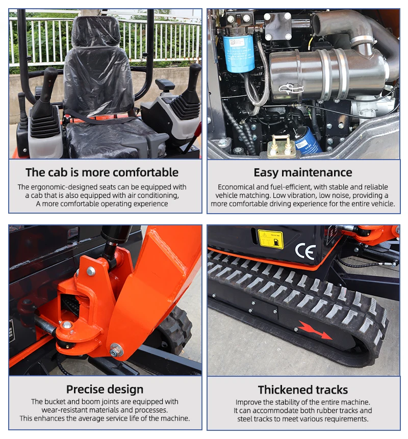Hochwertiger Mini-Bagger, kleiner Hydraulikbagger mit leistungsstarkem Motor, konkurrenzfähiger Preis für vielseitigen Einsatz. – Detail 4