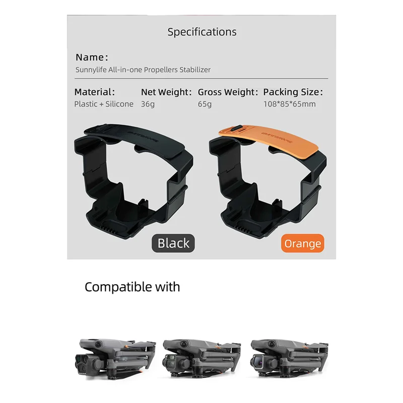 Эффективный SUNNYLIFE для деталей крепления лопастей пропеллера Royal Mavic3 Pro, черный