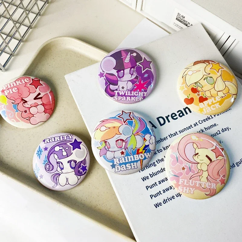 2.28in New My Little Pony Rainbow Dash Twilight Sparkle Cute Kawaii Souvenir Pins Brooch Icon Badge Birthday and Holiday Gift