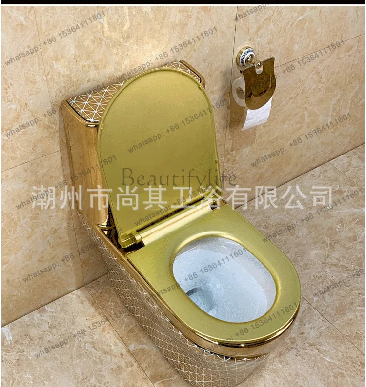 Deluxe gold toilet siphon model, pumping gold toilet, anti-wear