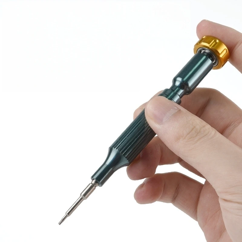 

1pcs 4IP Screwdriver Bearing End Cap Non-slip Handle Alloy Bit with Strong Magnet for IPhone 17 Series Bottom Screws Teardown
