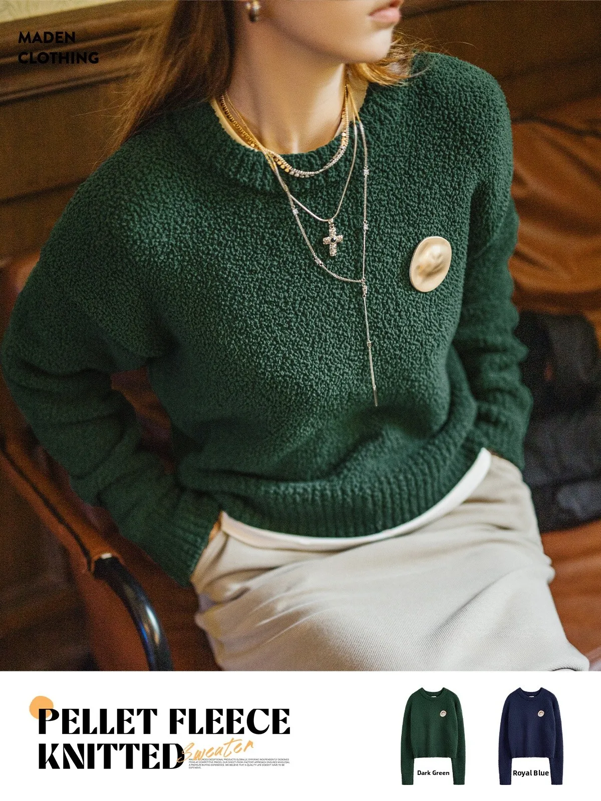 

Новогодний свитер Maden Aosphere Particle Fce Circle, мягкий уютный вязаный свитер в стиле ретро, женская внутренняя одежда, осень