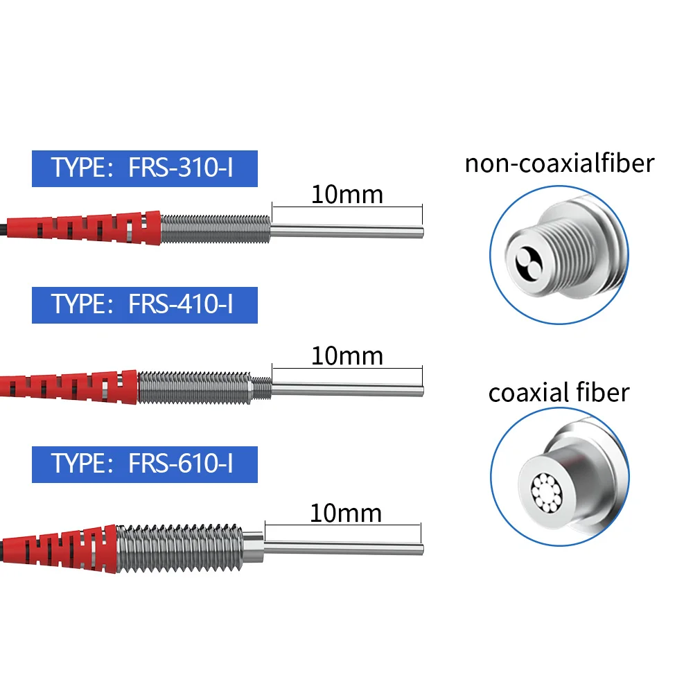 GTRIC Fiber Optic Sensor Diffuse Reflection M6 5/10mm Needle Length Coaxial Non-coaxial Diffusion Photoelectric Optical Sensor