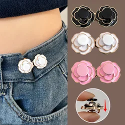 Flowers Brooches Tighten Waist Buckle Pins Adjustable Skirt Pants Jeans Metal Clip Brooch Set for Women Clothing Accessories