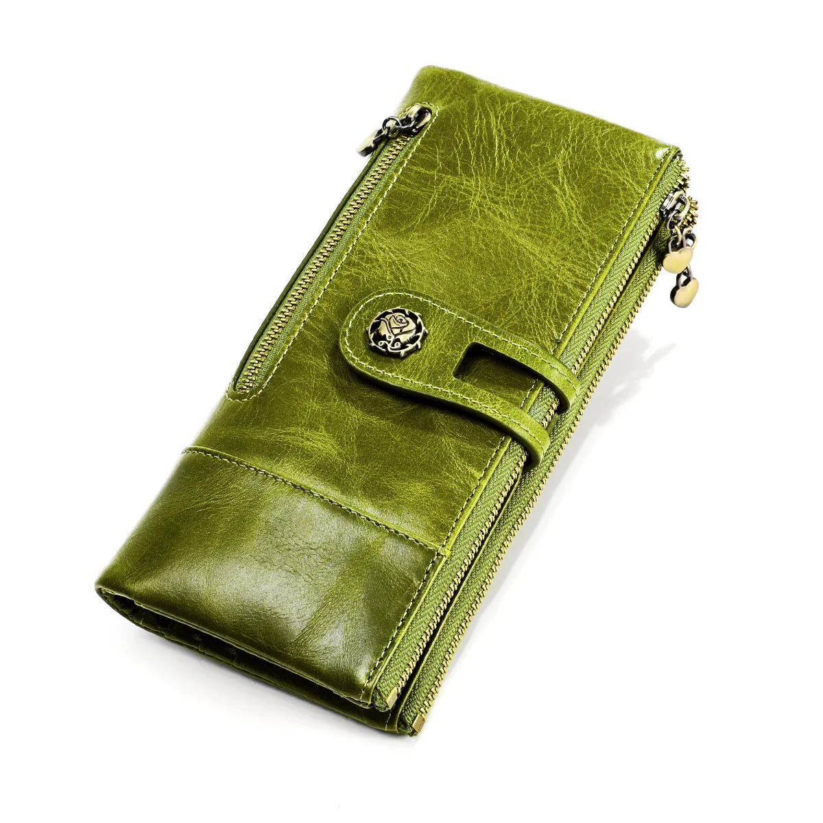 

Rfid Blocking Genuine Leather Wallet Vintage Coin Purse for Ladies Women Long Clutch Wallets with Cell Phone Bags Card Holder