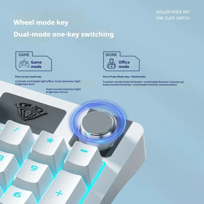 Imagem -05 - Teclado Mecânico sem Fio Três Modos Rgb Chave Completa Hot Plug Jogo E-sports Escritório Confortável Periféricos de Computador Aura-s98