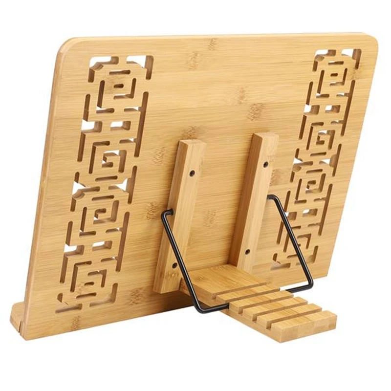 Foldable Tablet Textbook/Music File Holder/Retro Hollow Elegant Pattern Bookshelf