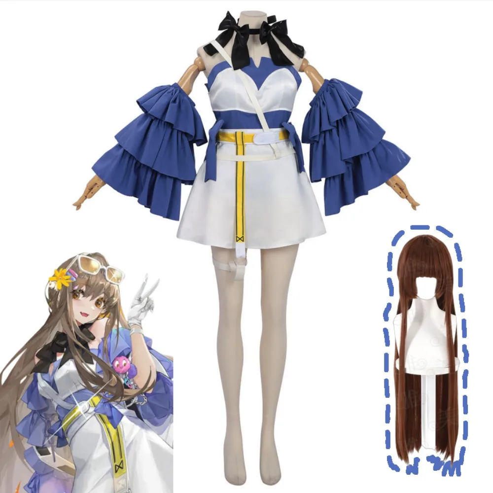 

Anime Dragon Kingdom Xia Mi Cosplay Costume Dress Bow Accessories Wig Set Halloween Comic-con Stage Performance Outfit