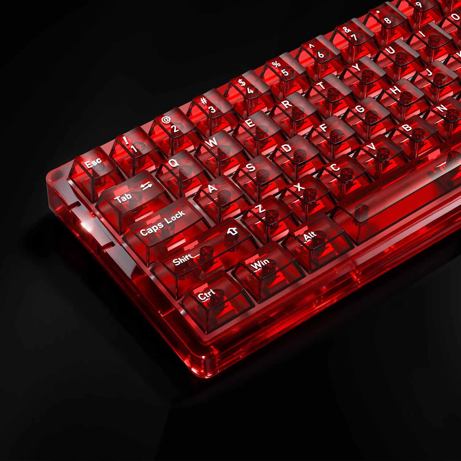 Keycaps Ice Transparent Red Teal Blue Cherry Profile PC Keycaps for Mechanical Keyboards DIY 60 70 80 90 100 Korean Key Caps