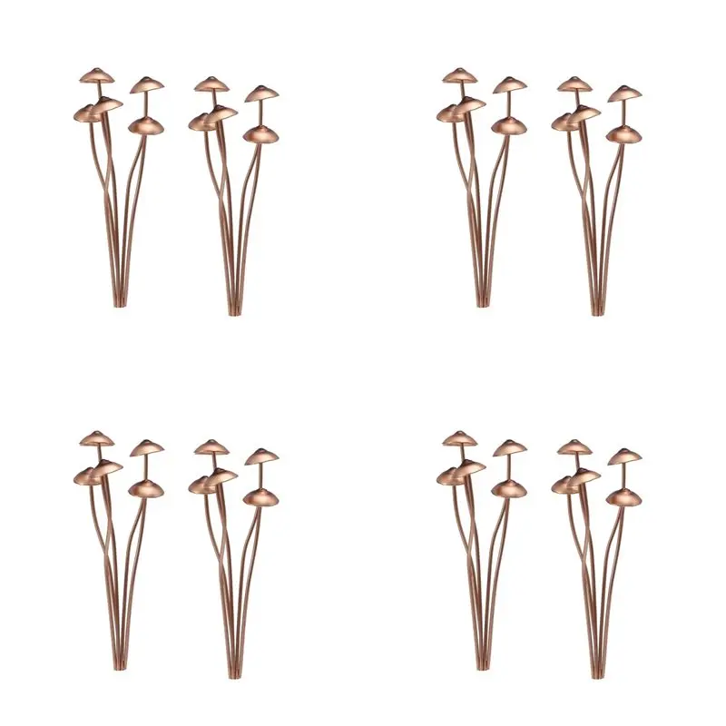 

【FITTING】8X Metal Mushroom Garden Statue Stake,Flower Pot Decoration,Outdoor Statue Mushroom Ground Decoration For Garden