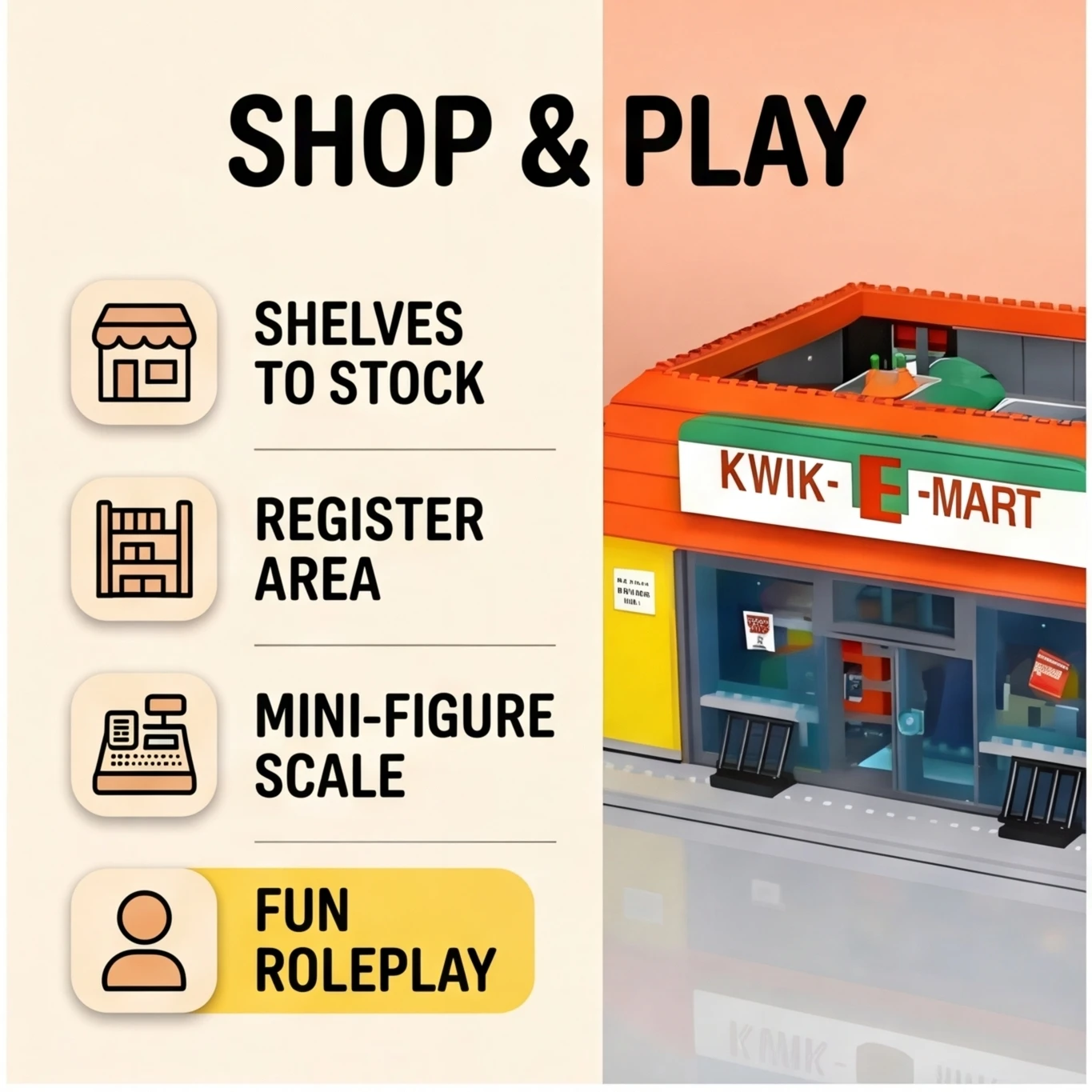 TV Kwik-E-Mart Cartoon Building Simpsoned Model Street Filmserie Set View Gifs Blocks