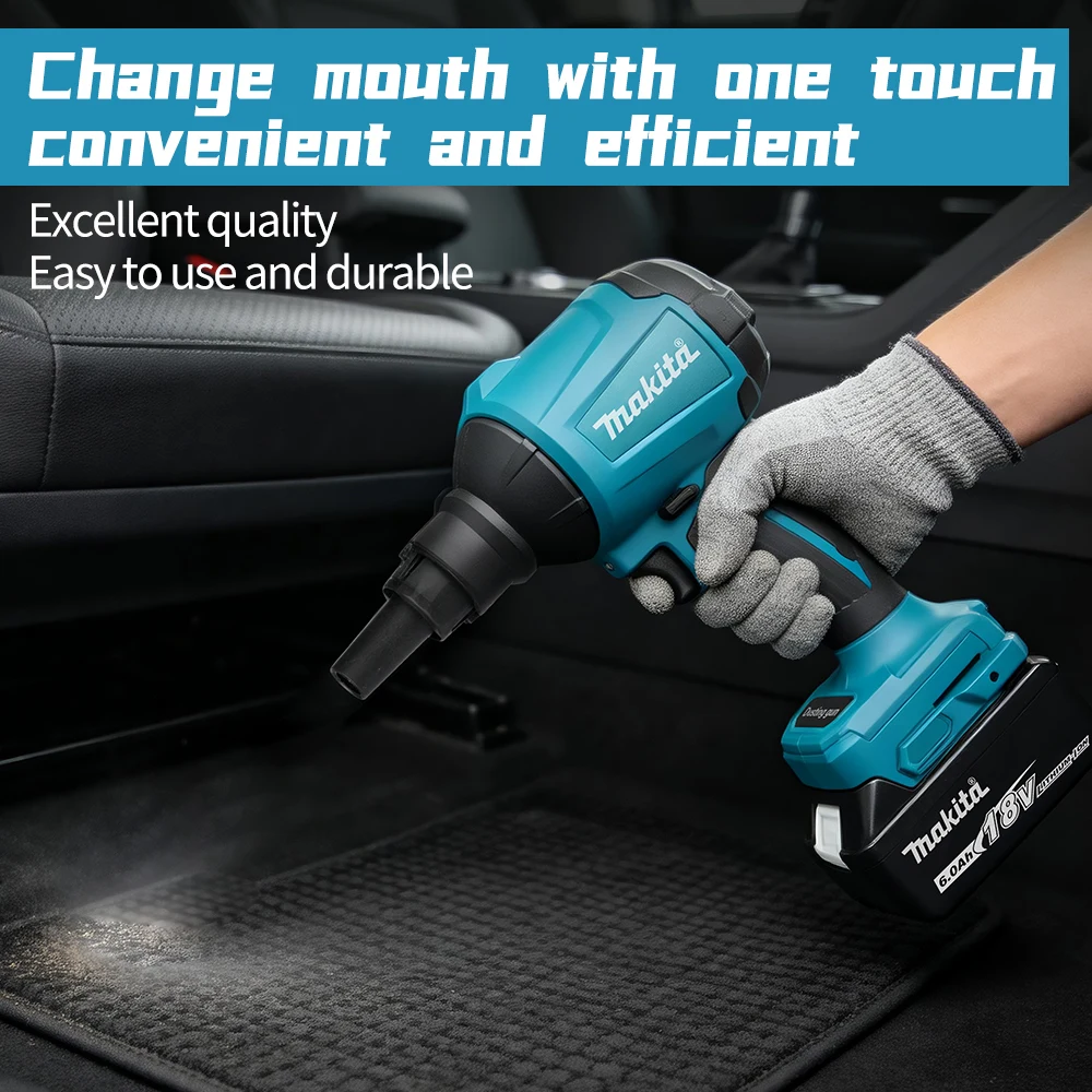 Makita Rechargeable Air Gun DAS180 Variable Speed 200m/s Wind Speed with Pure Copper Motor for High Efficiency Blowing tools