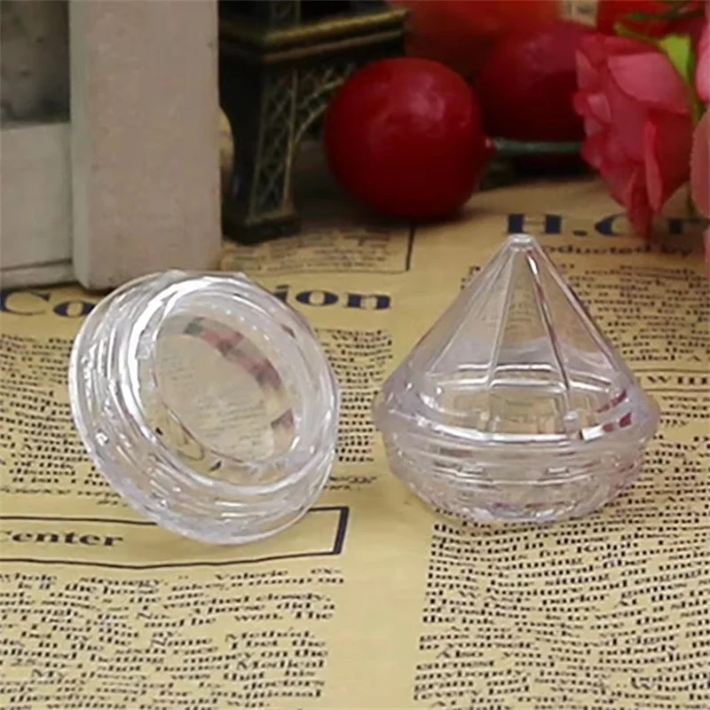 100pcs/lot 5g Clear Diamond Empty Acrylic Container Makeup Bottle for Cosmetic Cream Jewelry Empty Jar Pot Eyeshadow