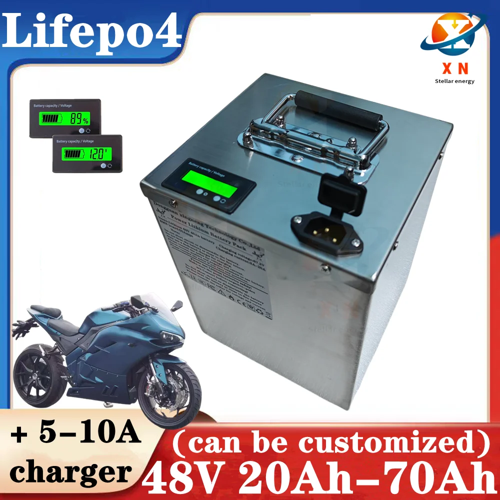 48V 20Ah 30Ah 40Ah 50ah 60ah 70Ah Lifepo4 Lithium Battery for Golf Cart tricycle Two-wheeler+Charger