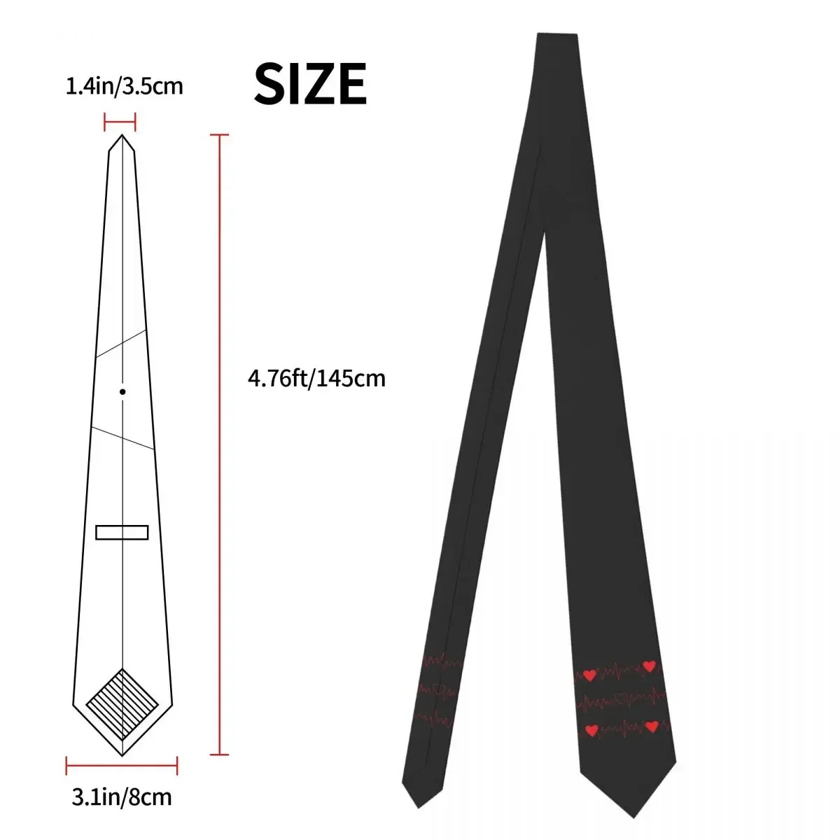 Men's Tie Hearts 3D Printed Neck Ties New Fashion Classic Collar Tie Graphic Cosplay Party High Quality Necktie Accessories