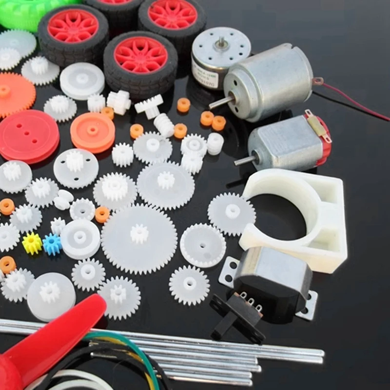 Kit de Robots de Voiture Blessée avec Entraînement à Vis Sans Fin, Accessoires de Bricolage Durables, Environnement, Roulements, Roues, Engrenages pour Enfants