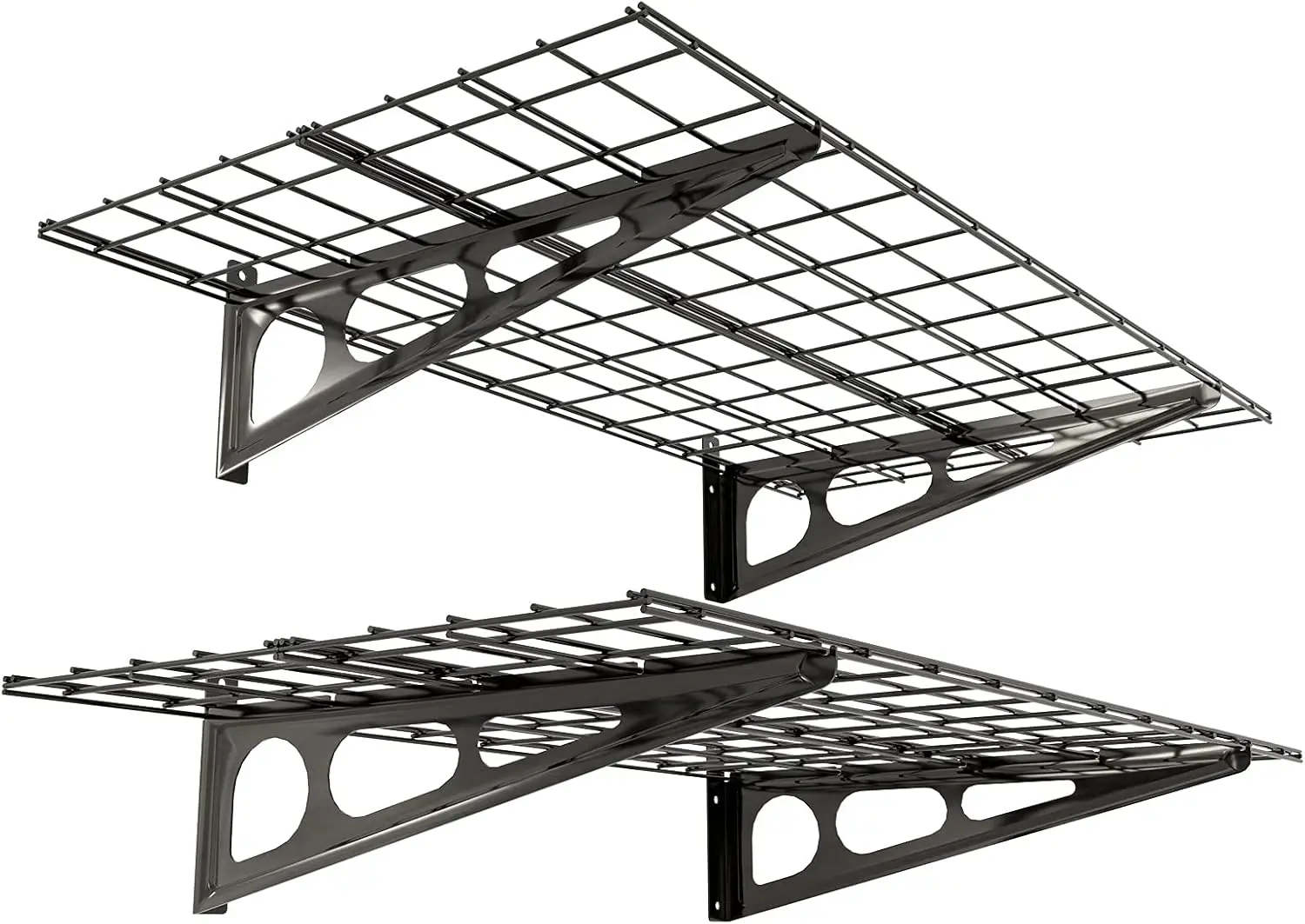 

2-Pack 2x4ft 24-inch-by-48-inch Wall Shelf Garage Storage Rack Wall Mounted Floating Shelves, Black