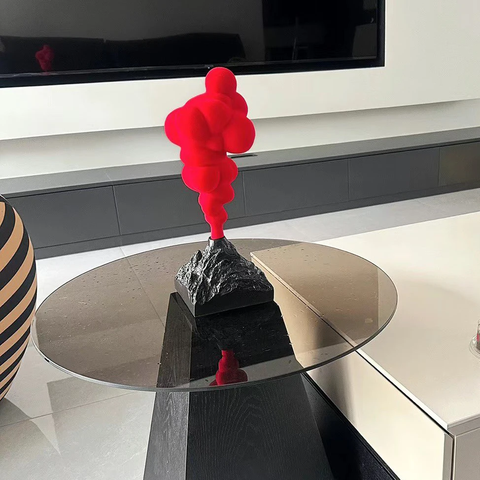 Décoration de bureau créative Éruption volcanique, Sculpture d'art moderne, Ornement pour meuble TV ou bar à vin, Statue en résine, Cadeau, Décoration intérieure