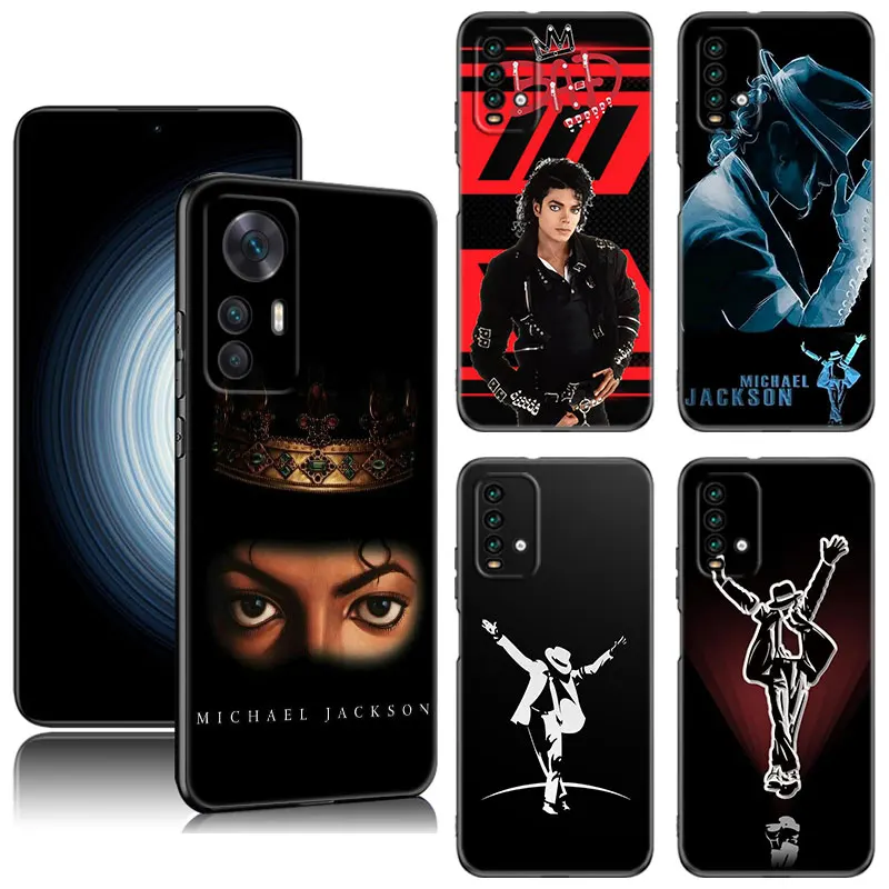 Super Star MJ Phone Case For Xiaomi Redmi Note  5 6 7 K40 K60 Pro 7A 8A 9A 9C 9i 9T 10A 10C 12C A1 A2 + 4G Black Silicone Cover