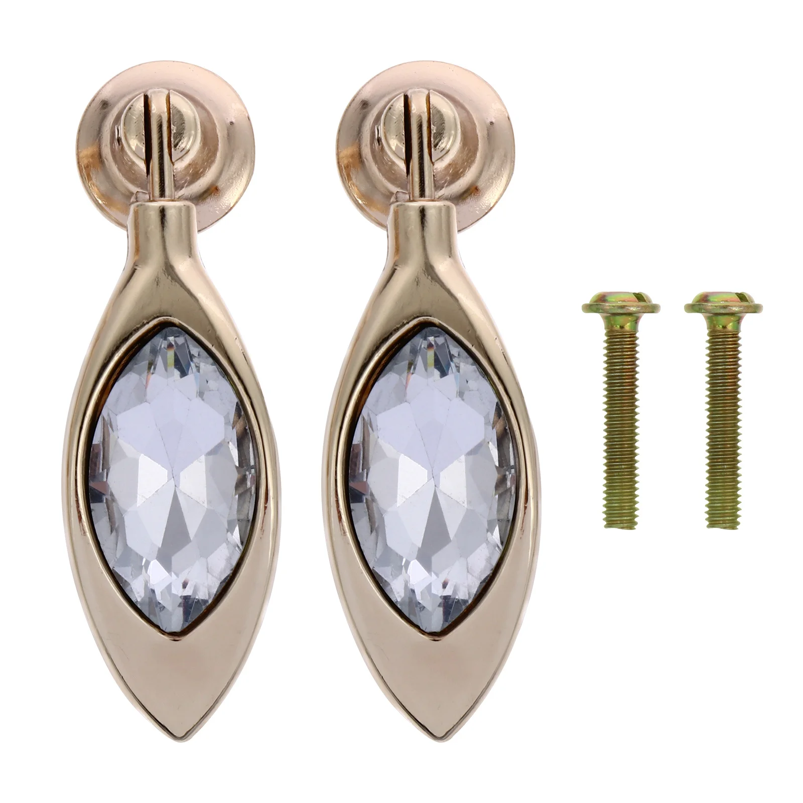 

2Pcs Zinc Alloy Clear Crystal Drawer Knobs Silver Cabinet Handle for Wardrobe Cabinet Cupboard Home Use Drawer Knobs