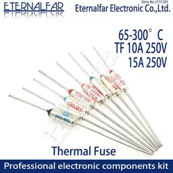 TF Thermal Fuse RY 10A 15A 250V Temperature Control Thermostat Switch 135 275 280 285 300 C 65C 85C 121C 216C 240C 300C Degree