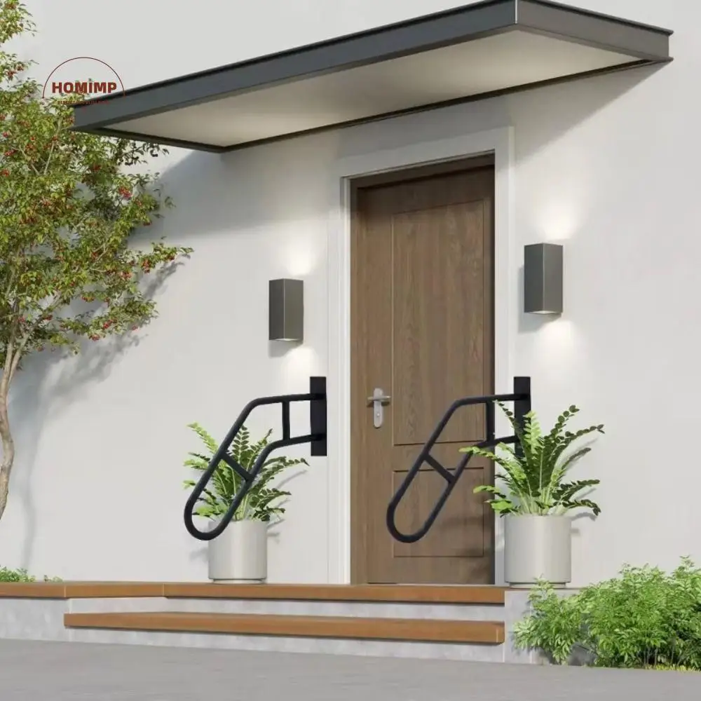 

Safety Railing Iron Handrail Safety Durable Wall-Mounted Railing Non-Slip Surface Weatherproof Finish Step Guard Elderly Support