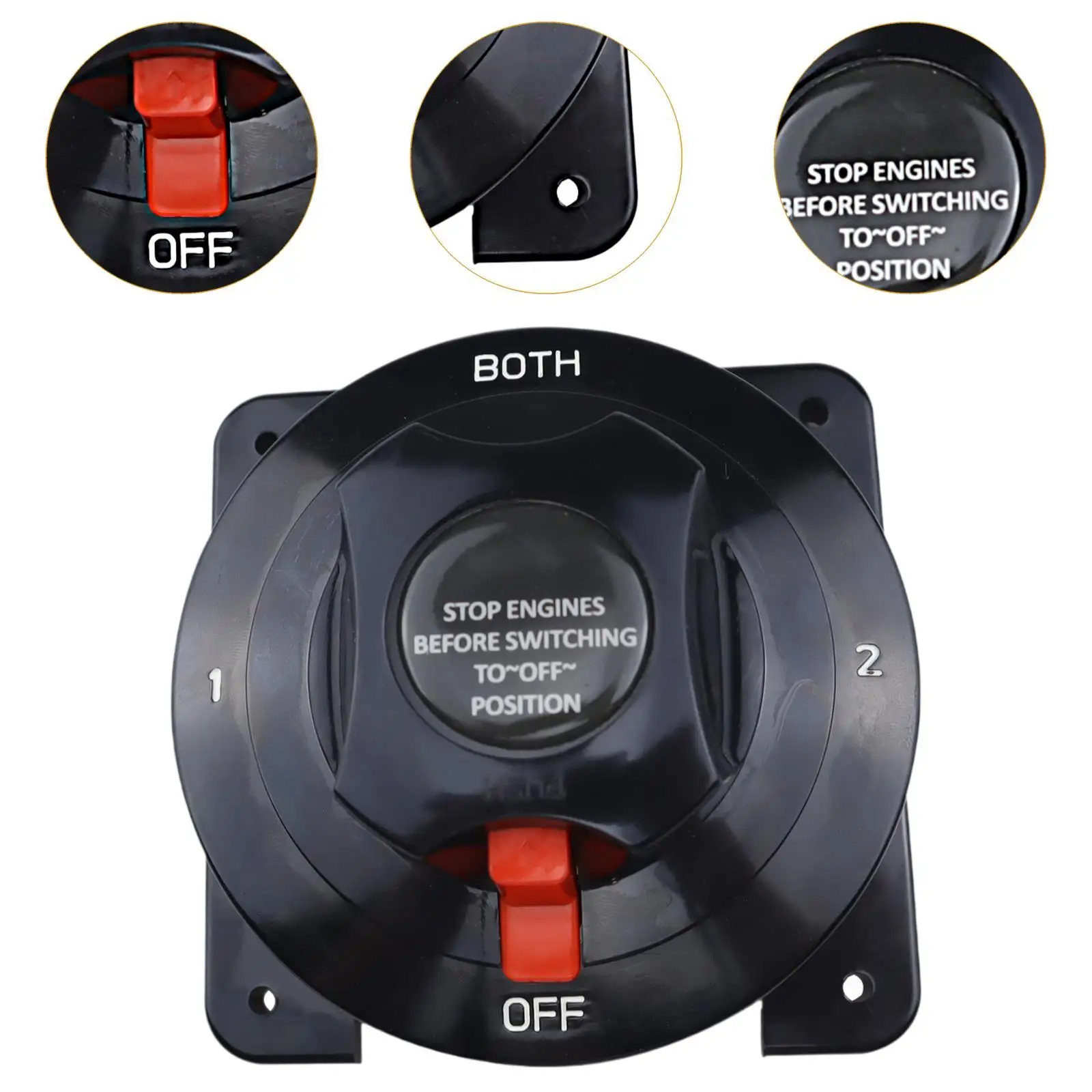 RV Trailer Battery Cut Off Switch Easy Install Heavy Duty on Off Battery Power Selector Switch for Marine Vehicle Use