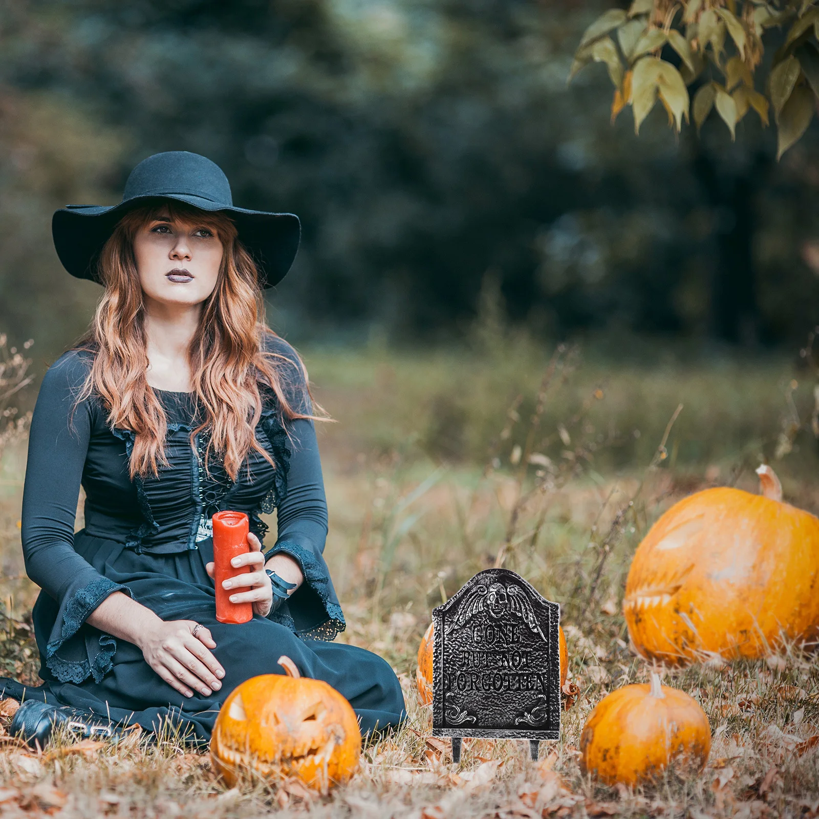 Realistic Halloween Plastic Tombstone Yard Decoration Stakes Outdoor Graveyard Decor Haunted House Party Halloween Tombstone