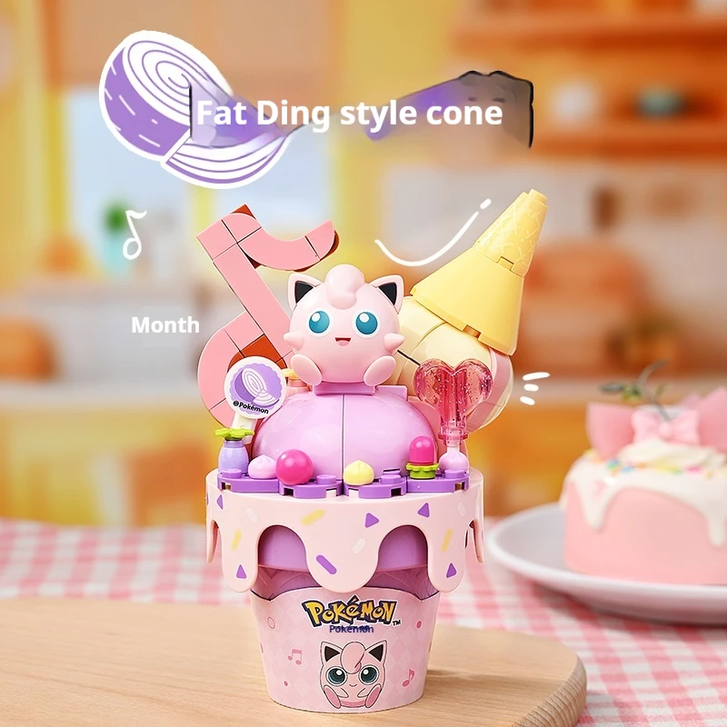 Nuevo Keeppley Pokemon bloque de construcción Pikachu Charmander Squirtle modelo juguete decoración del hogar lindo helado serie ladrillo juguetes regalos