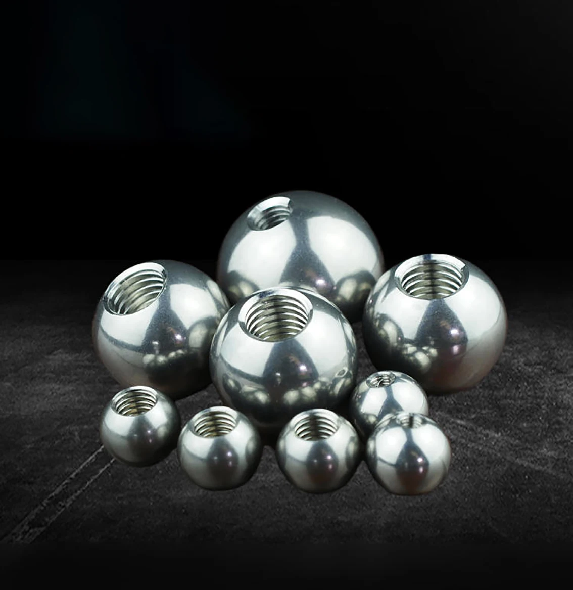 1Pc OD 15-60mm Metric Thread Half Hole Ball M10/M12/M14/M16/M18/M20 Stainless Steel Drilling Balls Female Thread Blind Hole Bead