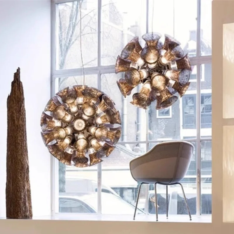 Morning Flower Chandelier, Spherical Light Luxury Nordic Creative Dining Room Chandelier