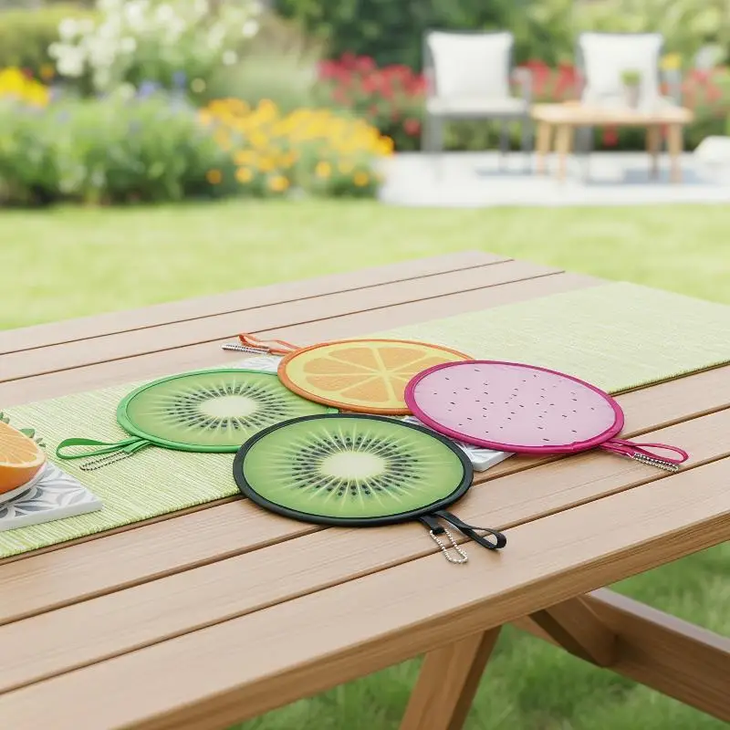Portable Round Foldable Hand Fan Cute Cartoon Design Lightweight Handheld Cooling Fan for Summer Outdoor Travel image 5