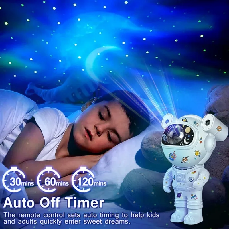 Sticker DIY Astronaut Galaxy Star Projector Bluetooth music Night Light Sky Nebula Lamp For Children Gift Bedroom Decorative