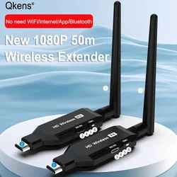 1080p 50m Wireless Video Transmitter Receiver Screen Share HDMI Extender Display Adapter Dongle for Home Cinema Office PC To TV