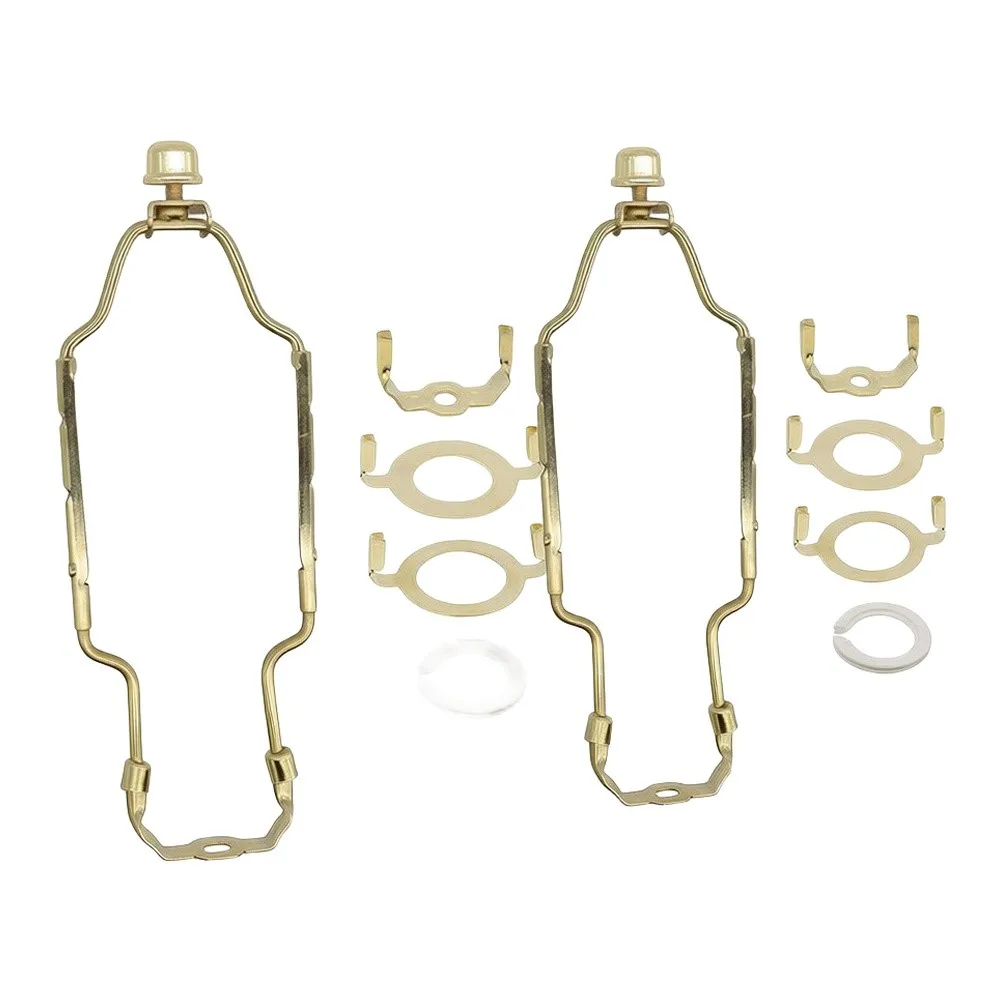 Metal Adjustable Lamp Shade Holder Kits for 2 Sets 7 to 10 Inch Harp Brackets for Home and Restaurant Lighting Fixtures