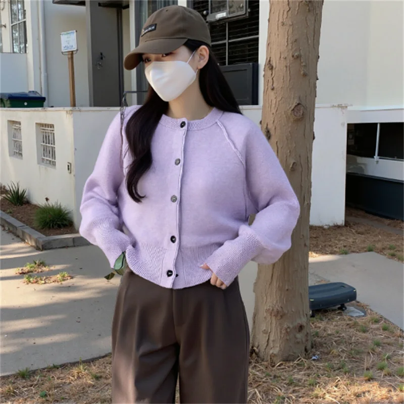 Chaqueta de punto recortada informal de calle para mujer Otoño/Invierno 2025, nueva colección, ropa de calle de moda