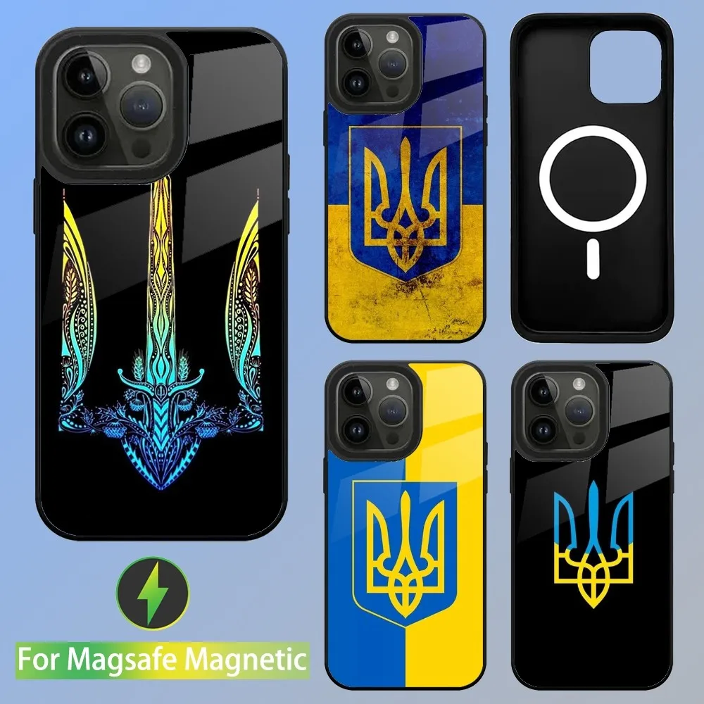 

U-Ukrainian Flag Phone Case For iPhone 15,14,13,12,11,Plus,Pro,Max Mini Magsafe Magnetic Wireless Charging